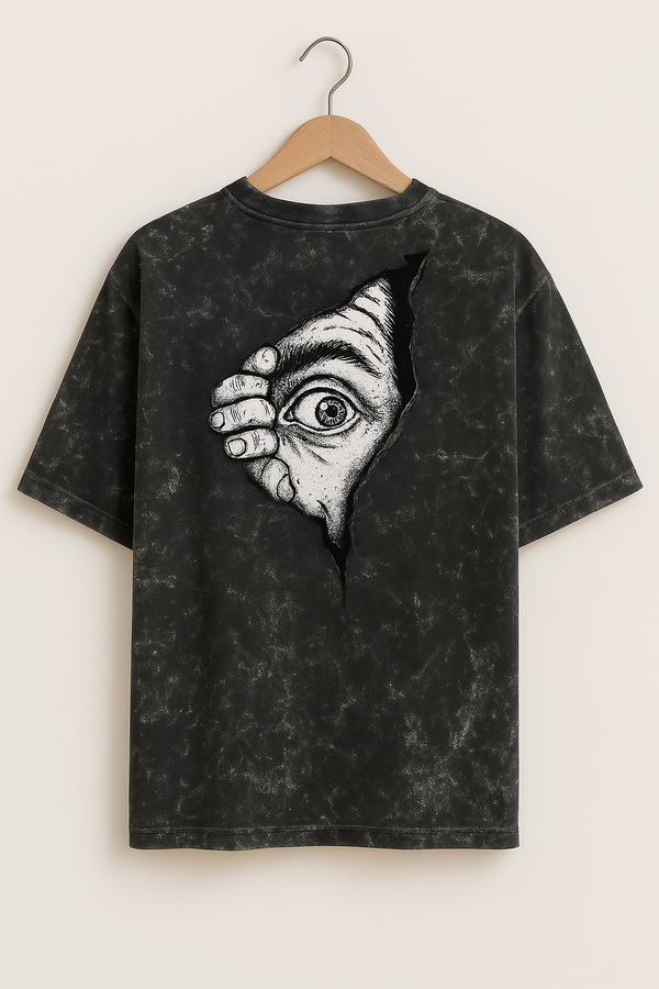 Through the Void” – Acid Wash Oversized Tee by Nurox