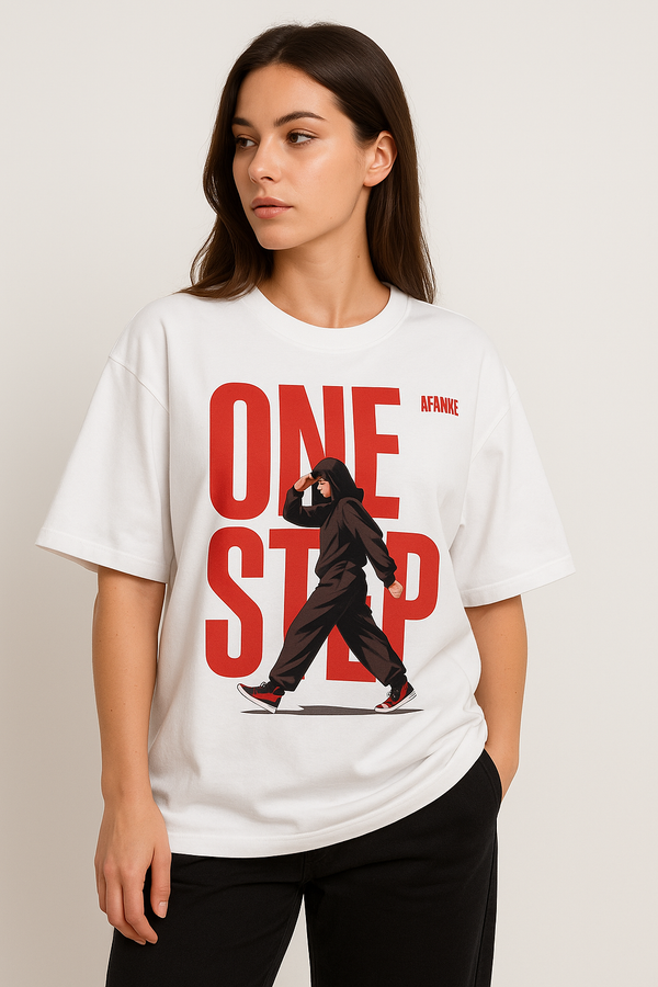 Nurox "ONE STEP" Oversized T-Shirt – Bold Streetwear in Pure Cotton