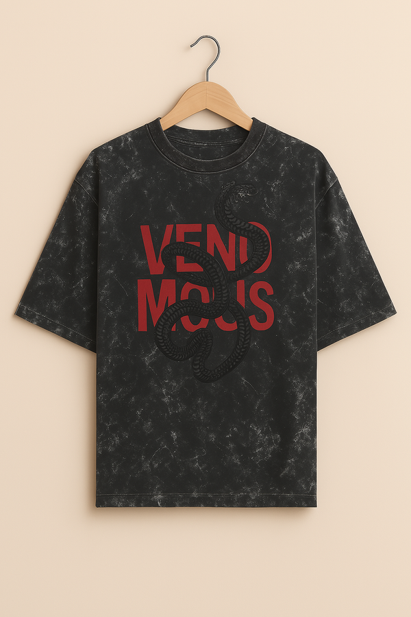 Venomous Tee – Acid Wash Oversized | by Nurox